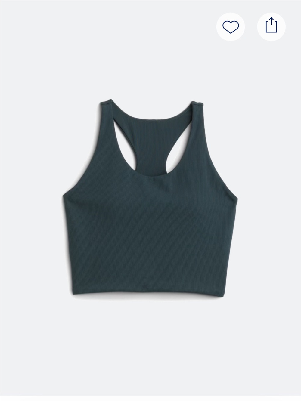 Dark Teal Racerback Sports Bra Crop Top Ribbed Crave Longline Bra by MPG Sport